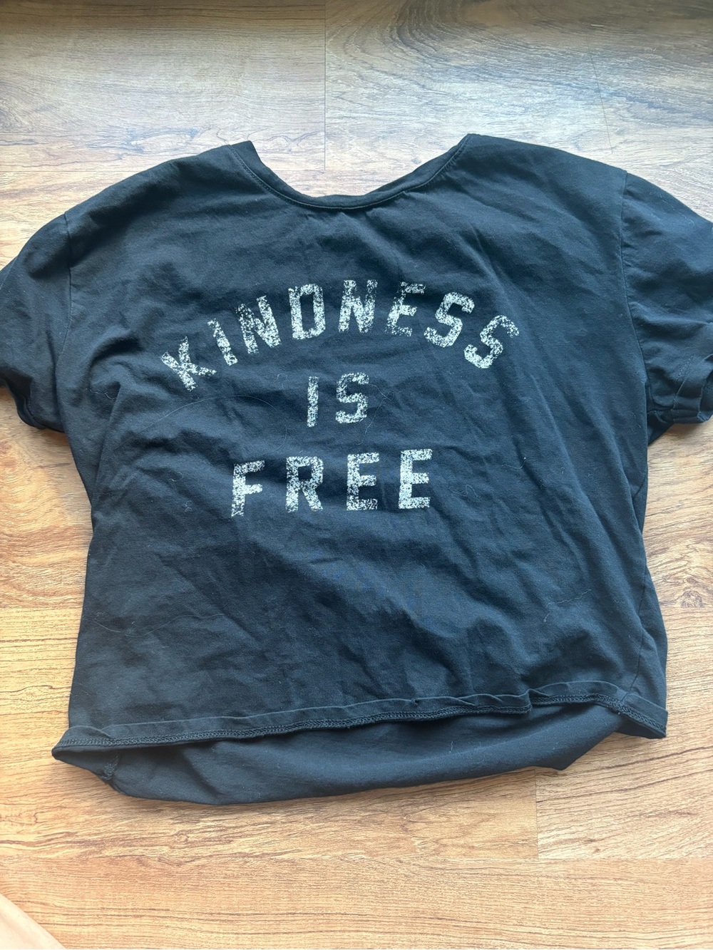 Kids Black Short-Sleeve Tee with 'Kindness Is Free' Graphic - Unbranded